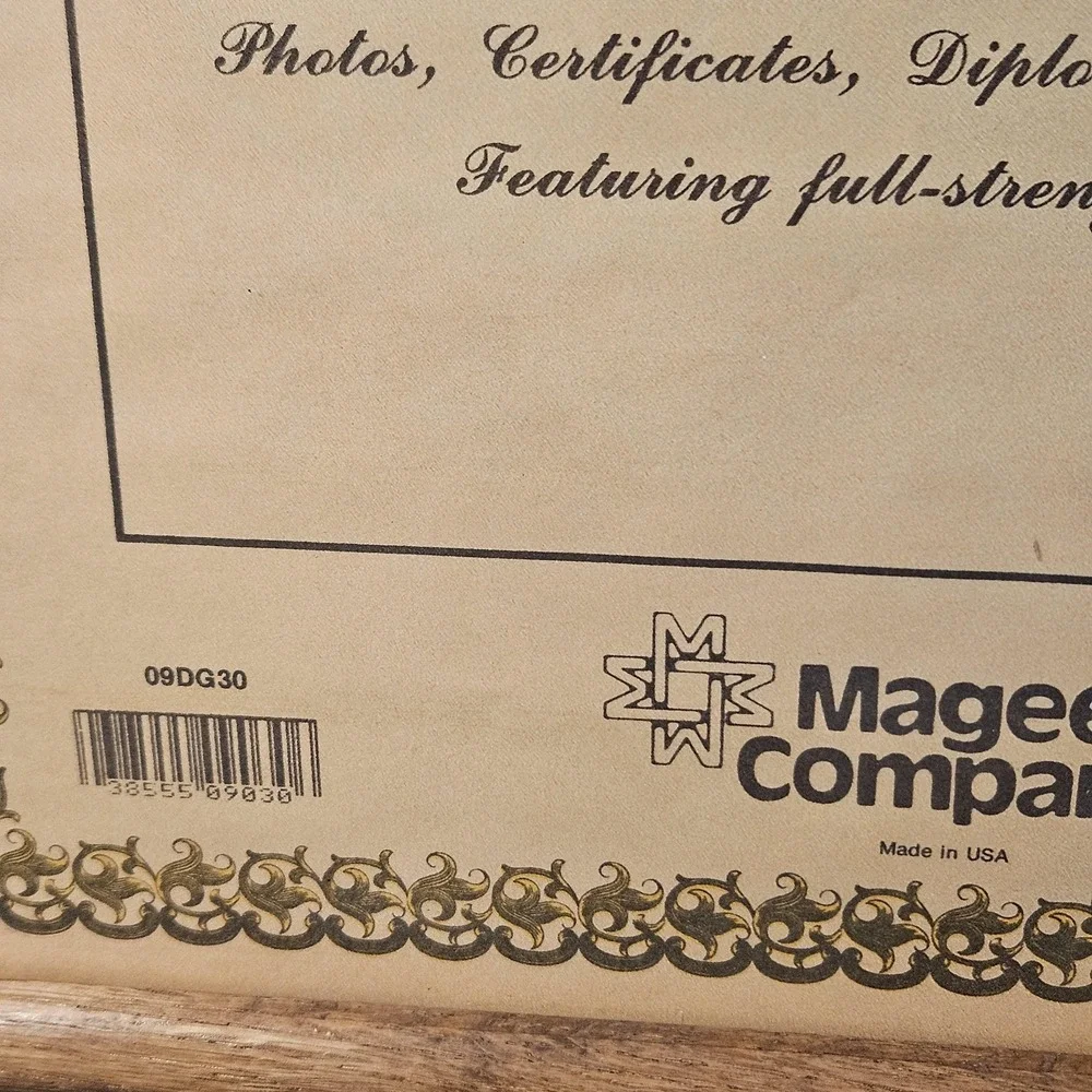 Vintage solid oak picture frame with glass insert 11x14 Magee Company